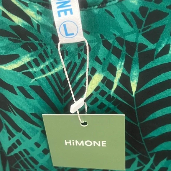 Tropical Green Leaf Print Dress - Picture 3 of 3